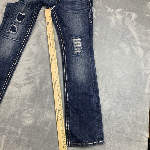 Rock Revival Buckle Blake Straight Jeans Womens 30 Low Rise - Picture 11 of 16